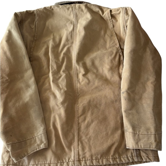 VTG Carhartt Men's XL Tan Chore Jacket Blanket Lined Duck Canvas Work USA - Picture 4 of 12